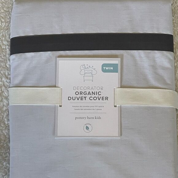 Pottery Barn Kids Decorator Organic Duvet Cover & Sham Twin GRAY - Picture 4 of 8